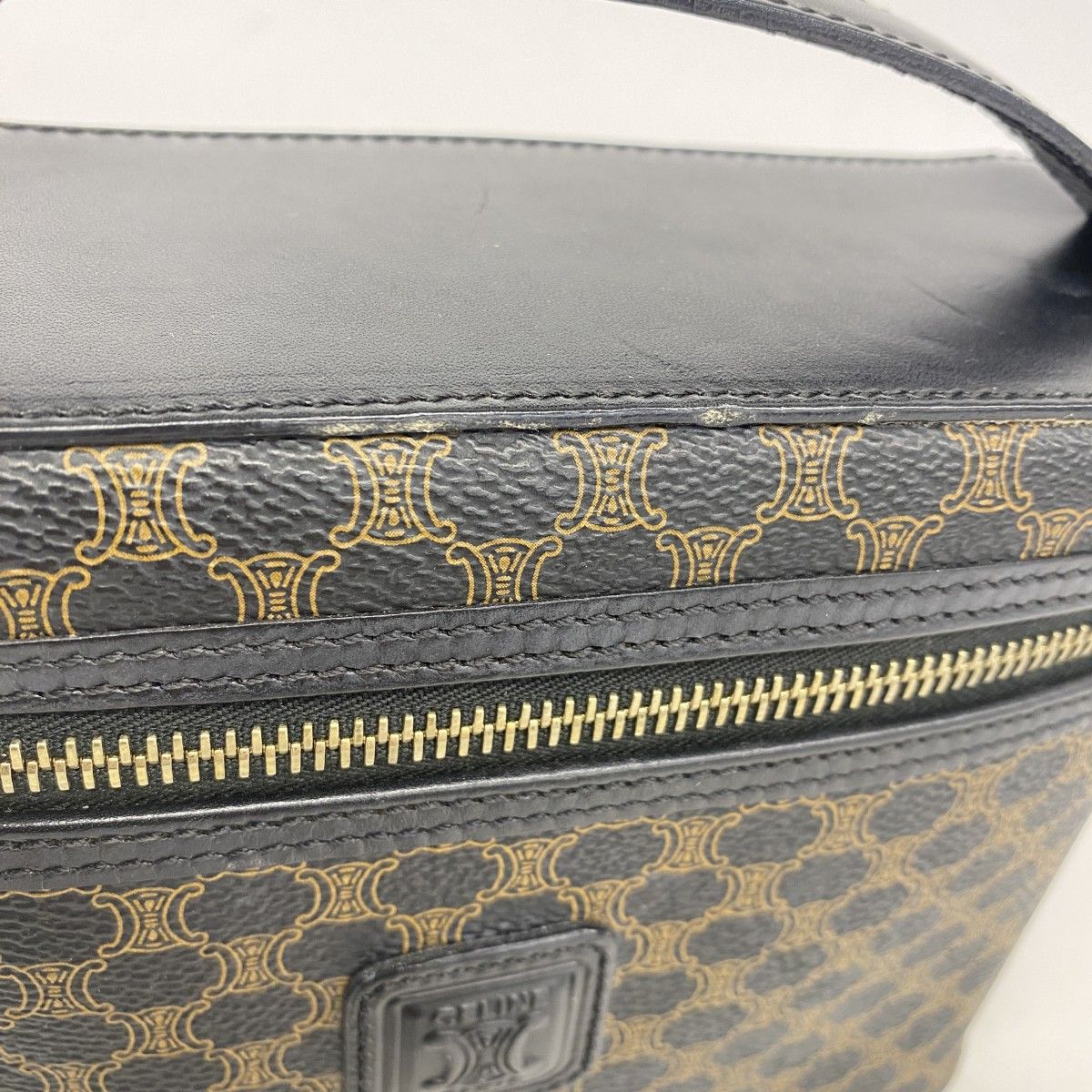  5 oc 1927 セリーヌ バニティバッグ マカダム PVC ブラック ゴールド金具 レディース その他 バッグ