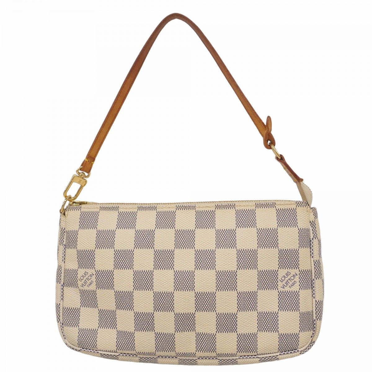 5oc1935 ルイヴィトン ポーチ ダミエ アズール ポシェットアクセソワール N51986 ホワイト レディース