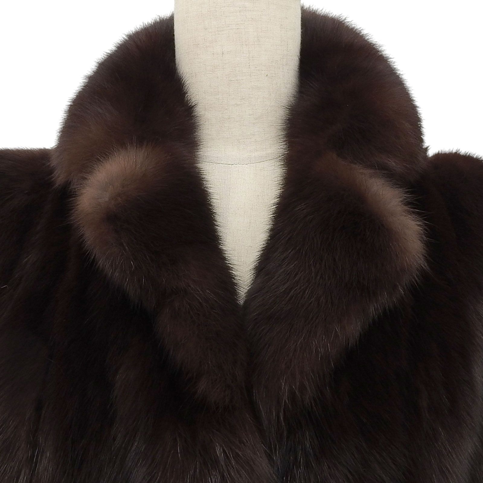 EMBA エンバ デミバフミンク ファーコート 毛皮 裏:花柄刺繍 M-L相当