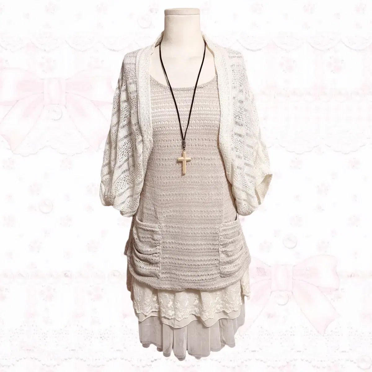 九井一コモリ ラテギャル フェアリー 天使 ピンタック チュールスカート レイヤード コーディネートセット