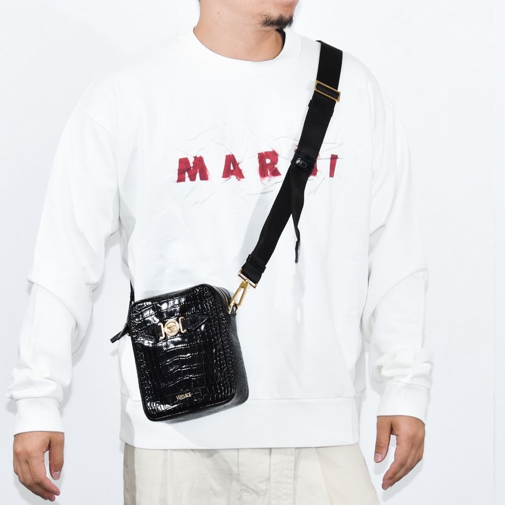 ヴェルサーチ ショルダーバッグ メンズ クロコ ビギー VERSACE 1000721
