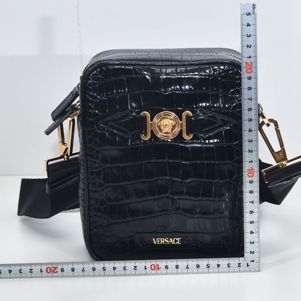 ヴェルサーチ ショルダーバッグ メンズ クロコ ビギー VERSACE 1000721