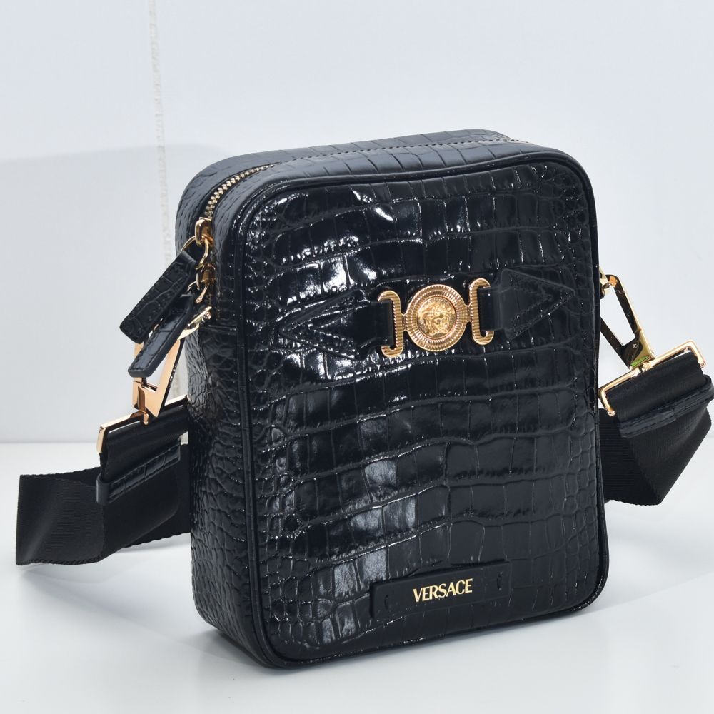 VERSACE ビギー　ショルダーバッグ ヴェルサーチ ショルダーバッグ メンズ クロコ ビギー VERSACE 1000721