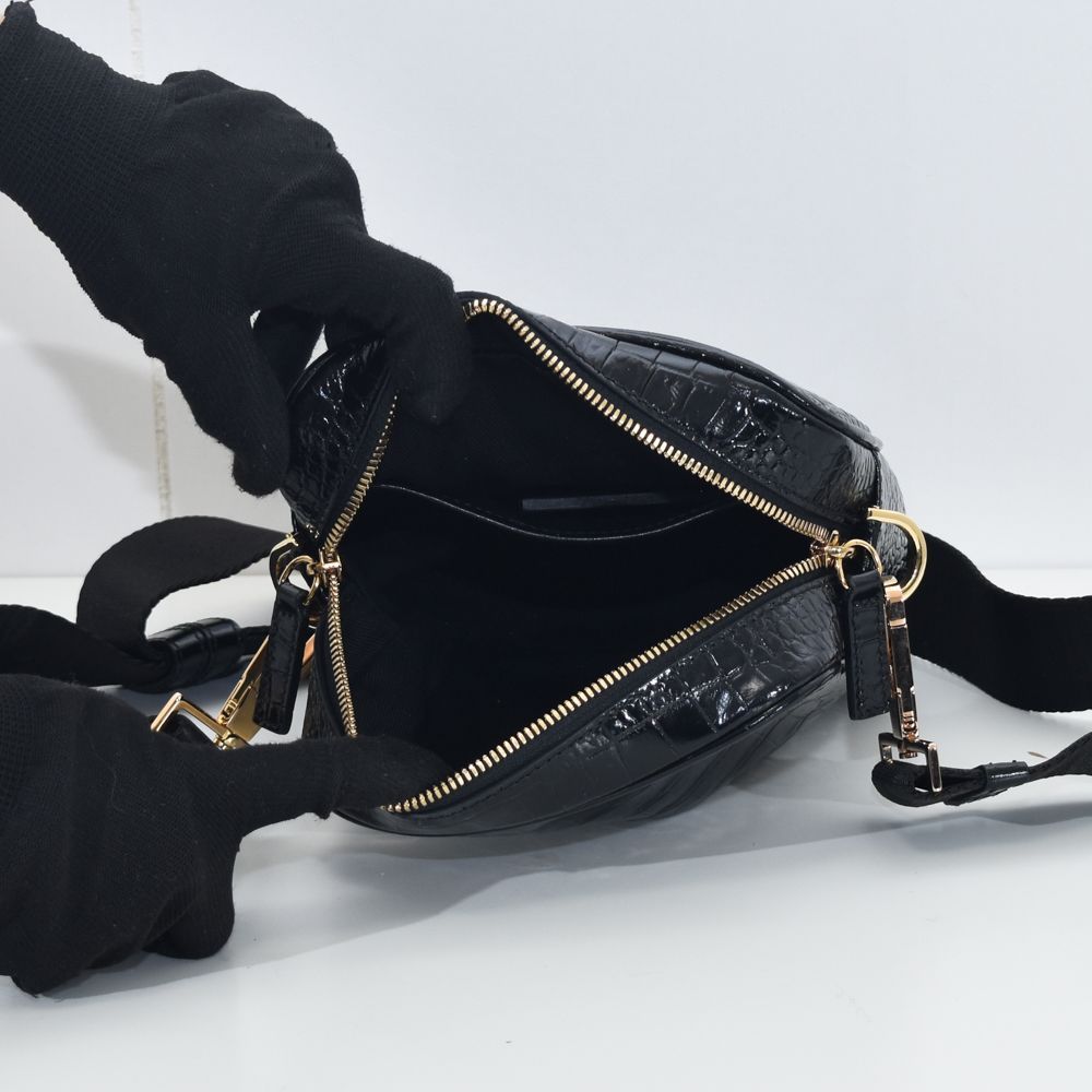 ヴェルサーチ ショルダーバッグ メンズ クロコ ビギー VERSACE 1000721