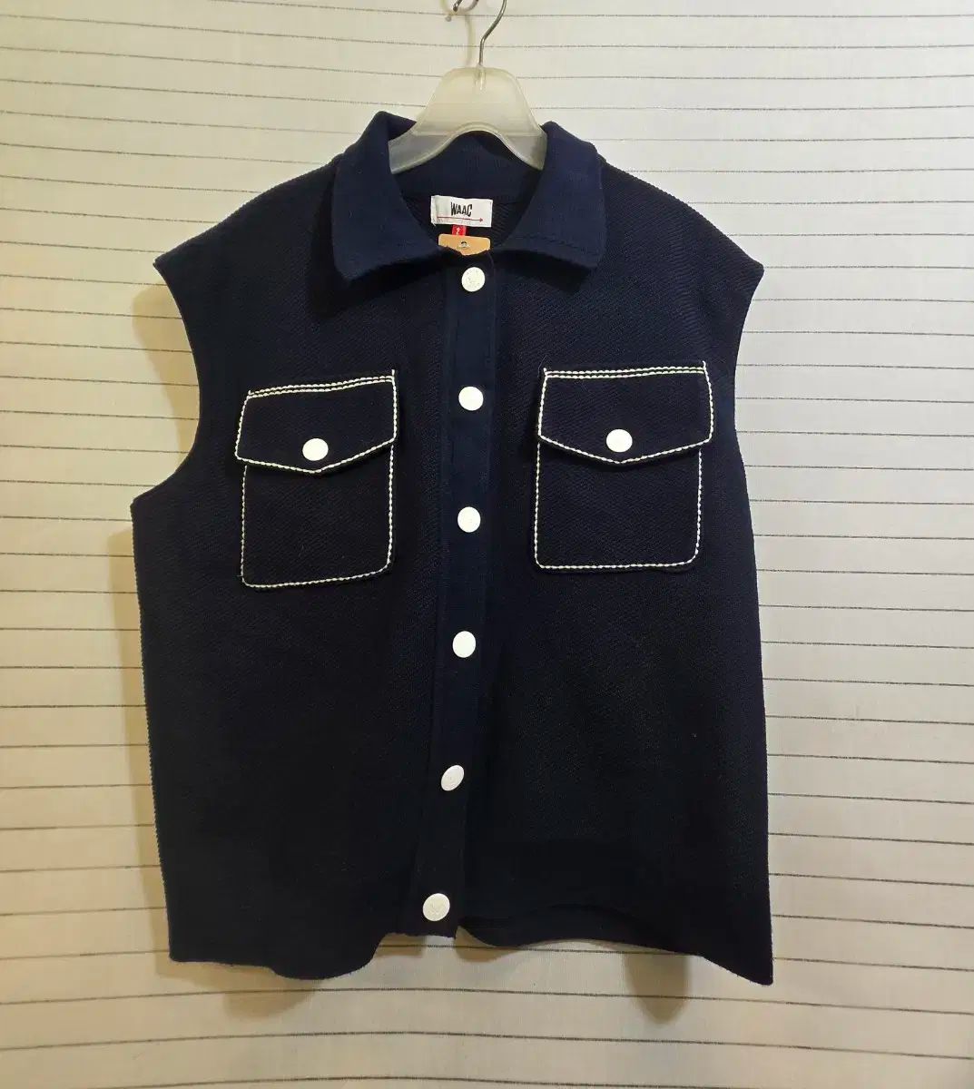 WAAC レディース ニット ベスト ネイビー