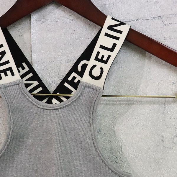 セリーヌ CELINE ロゴ クロスバック スポーツブラ グレー size XS 17583