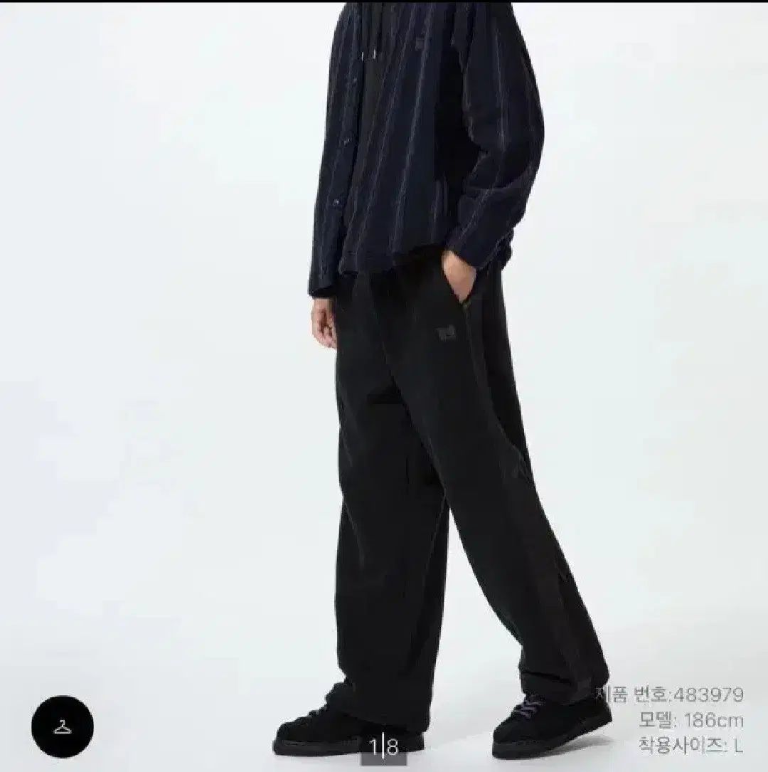UNIQLO NEEDLES フリース ワイドパンツ ブラック