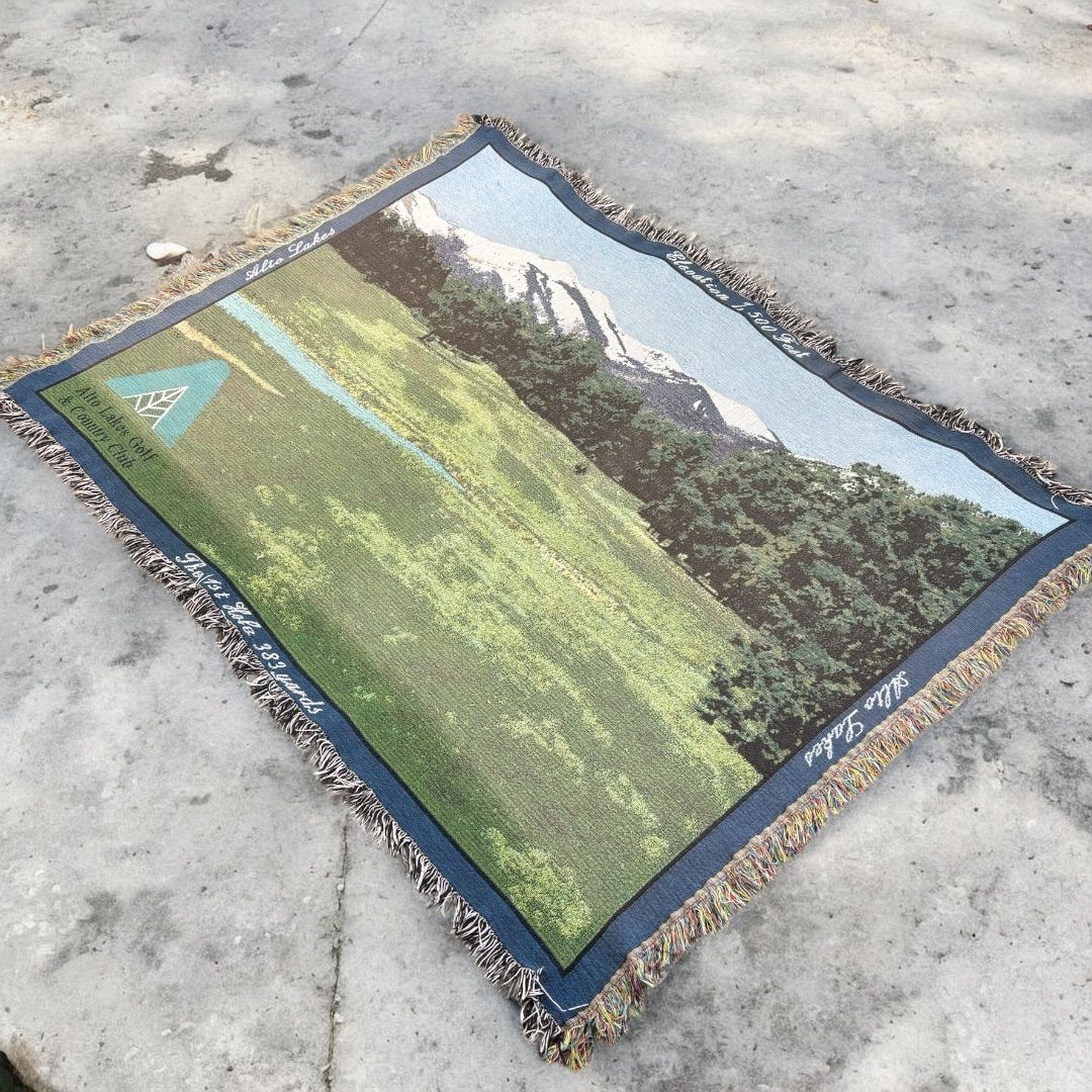 アメリカ製 綿 ゴルフコース 風景 織りブランケット タペストリー 貴Alto Lakes Golf Country Club アルト レイクス ゴルフ＆カントリークラブ 10012 ST