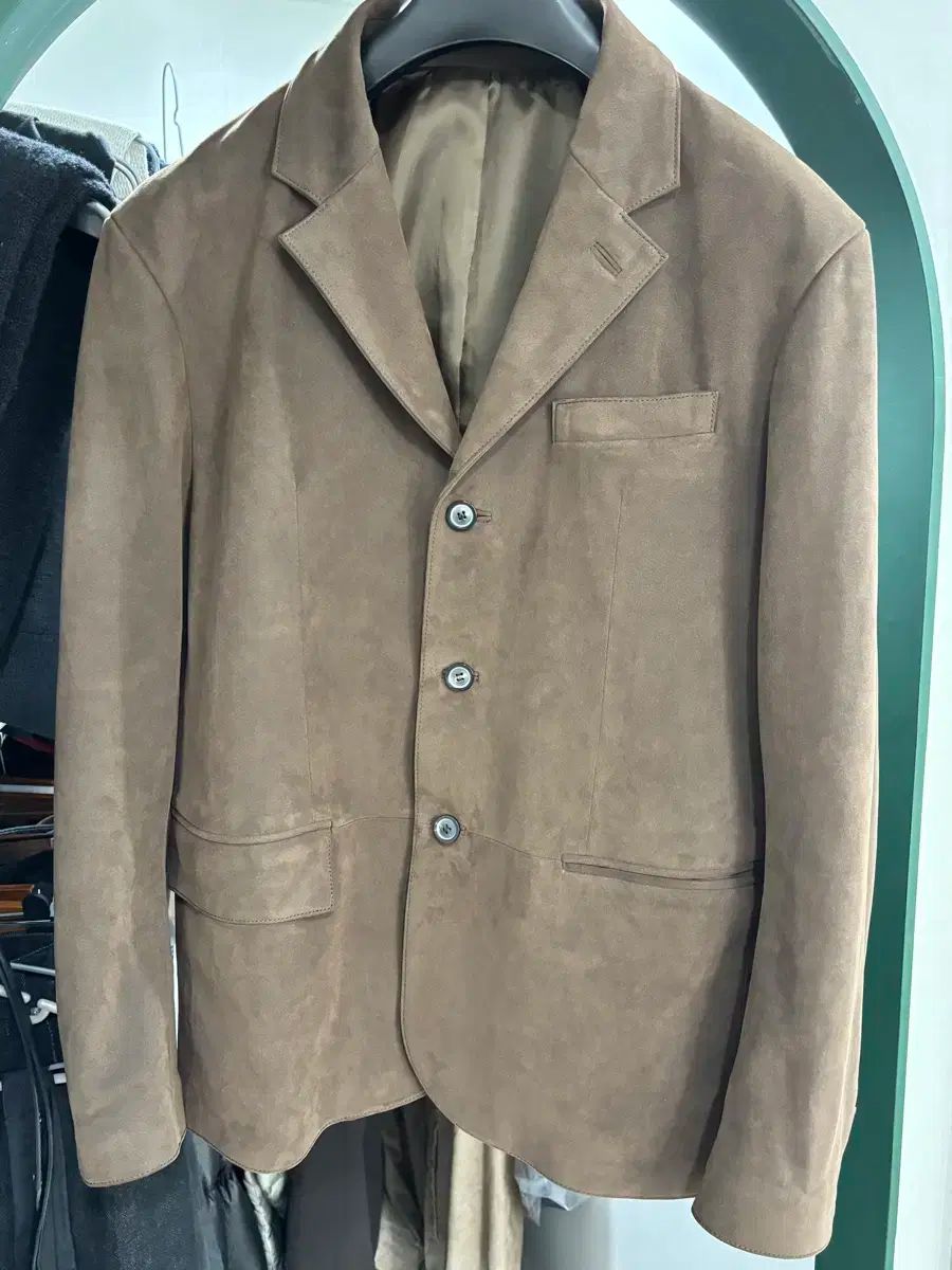販売 L クアー スウェード スリーボタン ブレーザー