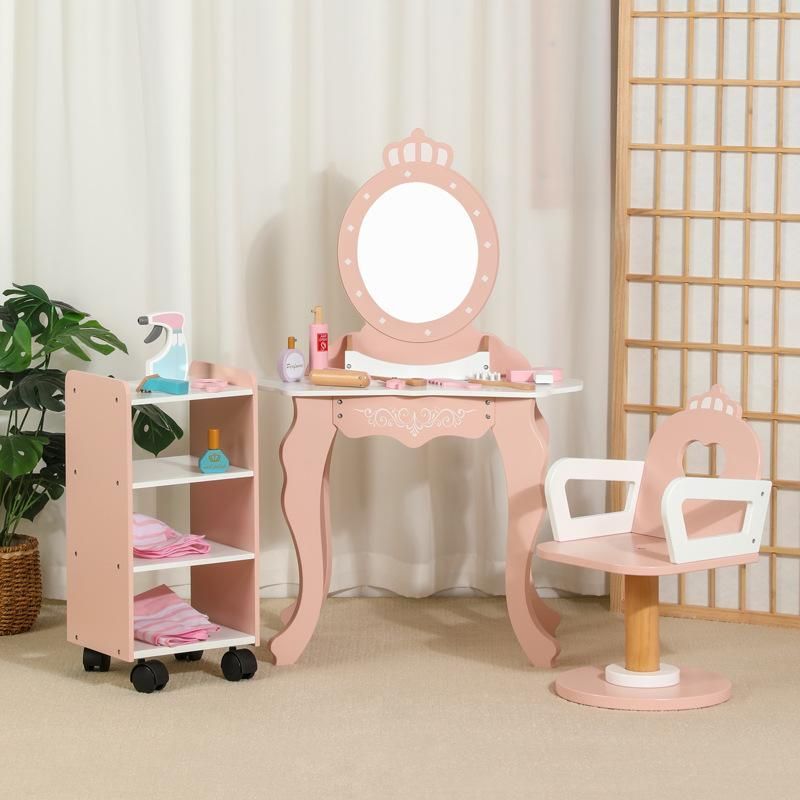 おもちゃ 女の子用 木製 ドレッサー プリンセス ごっこ遊び 知育玩具 子供 幼児 4歳 5歳 6歳 誕生日 クリスマス プレゼント コスメ お化粧