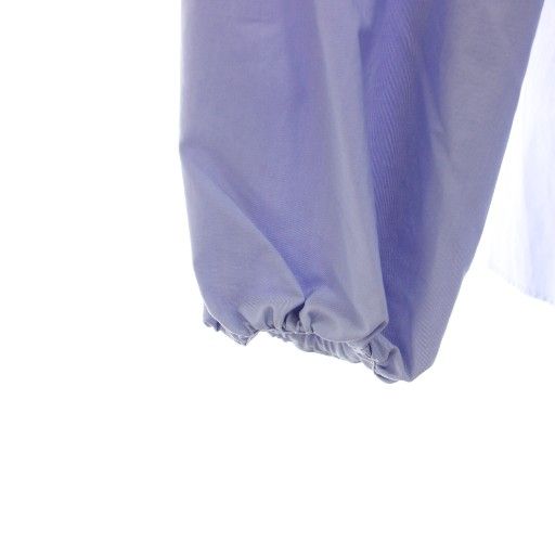 新品 ANAYI コンパクトツイルビッグパフブラウス 36 ブルー アナイ アナイ ANAYI 22AW コンパクトツイルビッグパフブラウス シャツ バンド