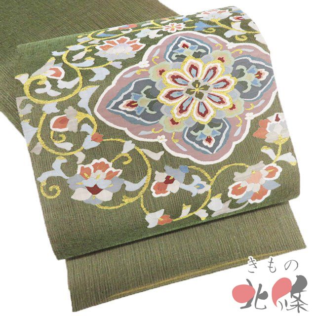 袋帯 中古 リサイクル 正絹 フォーマル 仕立て上がり お太鼓柄 明綴れ