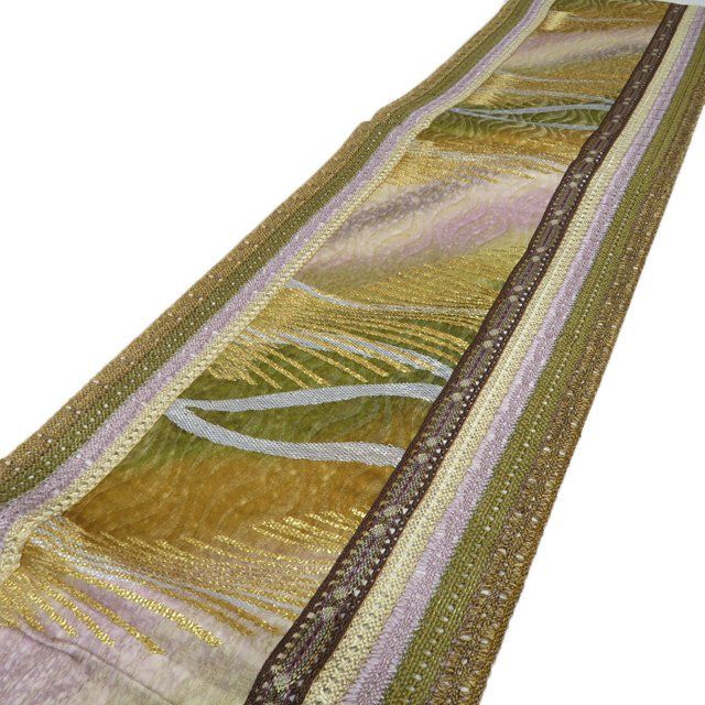 袋帯 正絹 フォーマル 仕立て上がり 六通 組帯 組織 箔糸 マルチ 多色 金銀 きもの北條 A 1296-13