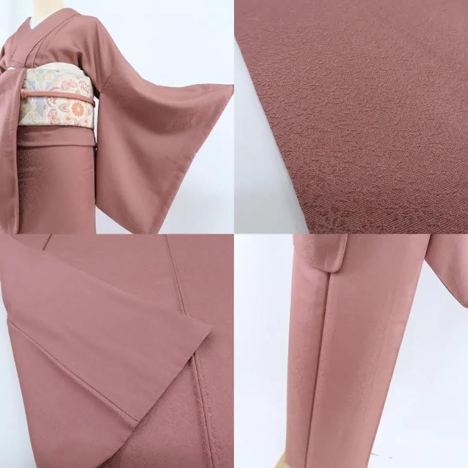 百華❀Y1945◇正絹 縫い一つ紋 手縫い仕立て トールサイズ 色無地 着物