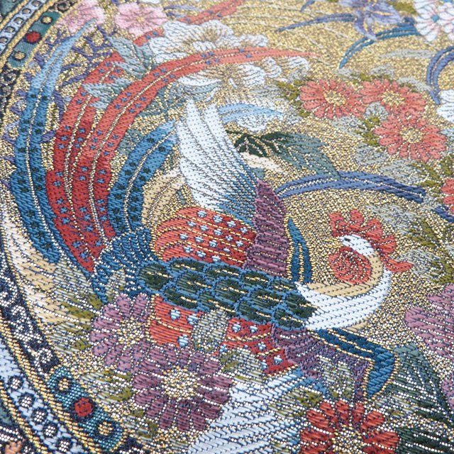  袋帯 正絹 フォーマル 仕立て上がり 六通 花鳥模様 引箔 御召茶色 多色 金 きもの北條 A 1296-7 袋帯 帯