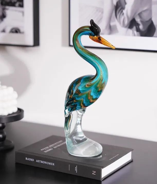  ヘロンの装飾品 鳥 エレガント 感 ガラス インテリア オシャレ インテリア雑貨 室内 寝室 玄関 リビング ダイニング 庭 プレゼント 高度なギフト お祝い キャンドルスタンド 置物 インテリア小物