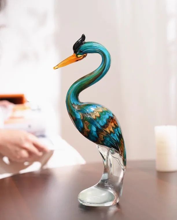 ヘロンの装飾品 鳥 エレガント 感 ガラス インテリア オシャレ インテリア雑貨 室内 寝室 玄関 リビング ダイニング 庭 プレゼント 高度なギフト お祝い