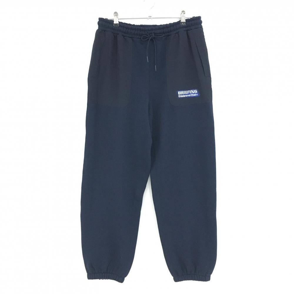 超 ブリーフィング ジョガースウェットパンツ ネイビー 裏起毛 韓国モデル ウエストゴム＆調節紐 メンズ L ゴルフウェア BRIEFING