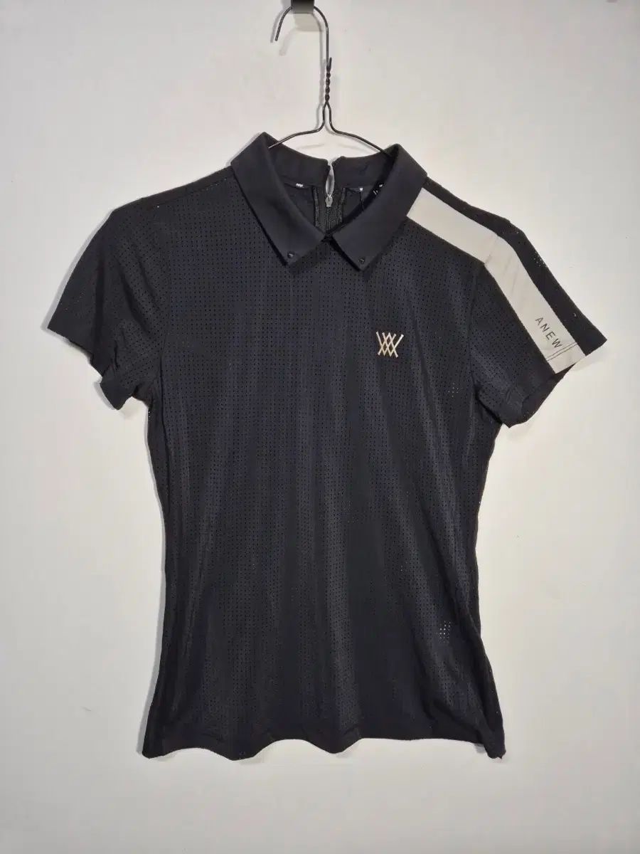 ANEW ブラックメッシュ半袖KARA Tシャツ