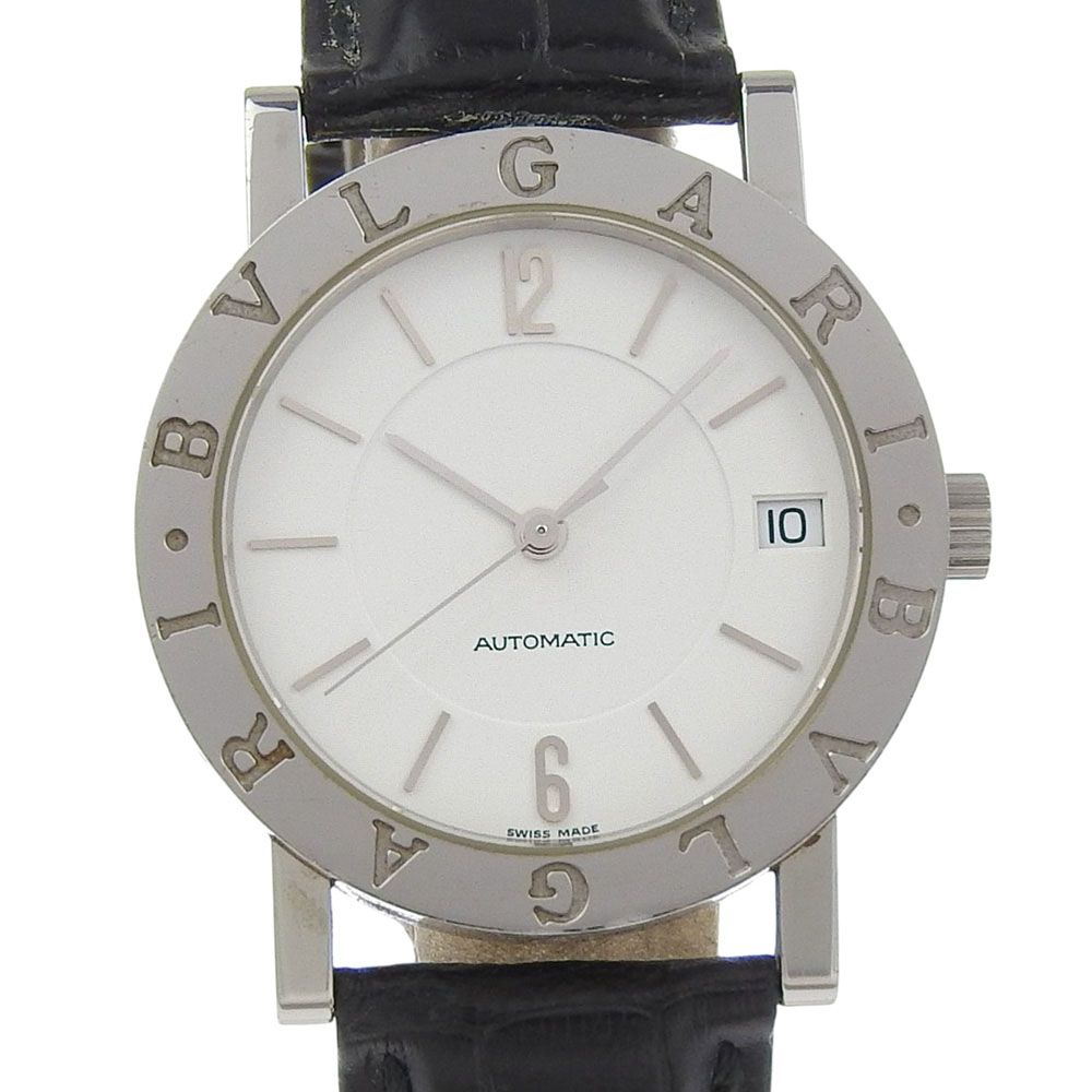 BVLGARI ブルガリ ブルガリブルガリ cal.220 BB33SL AUTO ステンレススチール×クロコダイル 自動巻き アナログ表示 メンズ ホワイト文字盤 腕時計