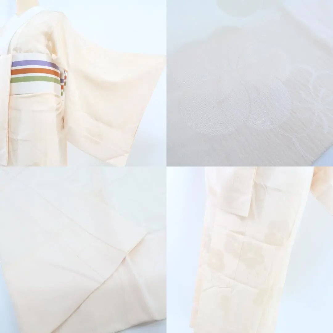 百華❀Y1972◇美品 単衣 半襟・居敷当付 袖無双 手縫い仕立て 長襦袢