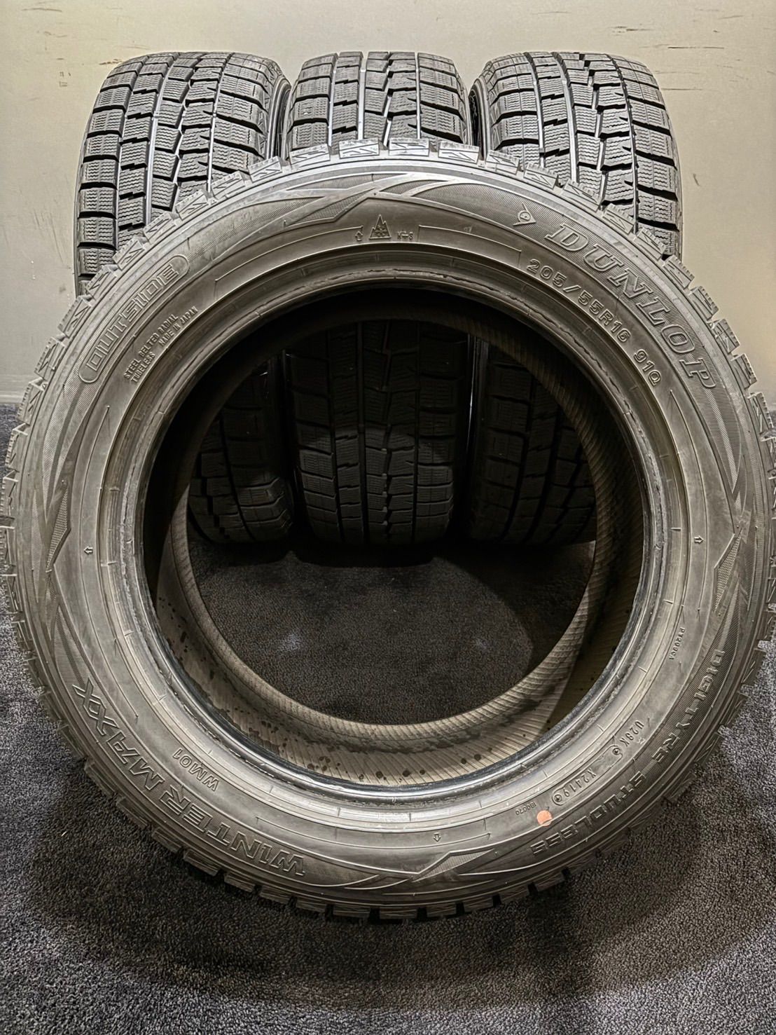 ☆205/55R16 DUNLOP/WINTER MAXX WM01 19年製 スタッドレス 4本