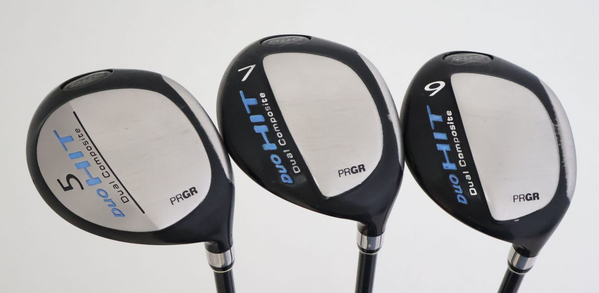 5 W＆7 W＆9 W 3本セット PRGR プロギア DUO HIT フェアウェイウッド オリジナルカーボン M-40 SR 83085