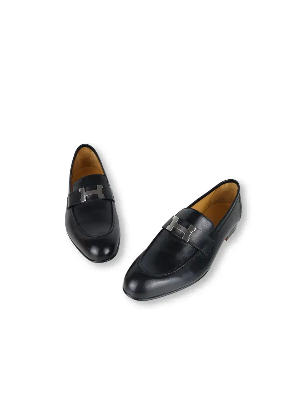 エルメス パリ ローファー ブラック シルバー 42 H172368ZA02