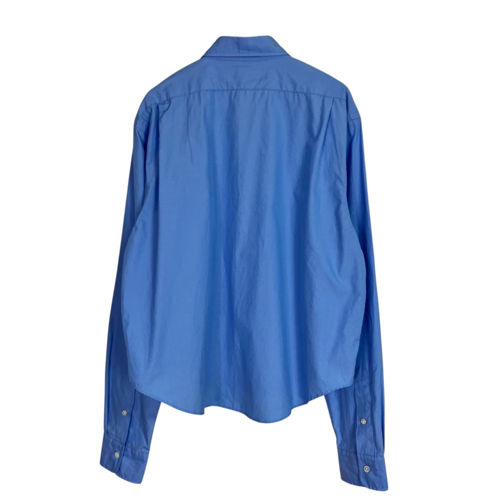 THE SHINZONE 2025SS SHORT PECK SHIRT F0 ブルー 青 シンゾーン コットン ショートペックシャツ 長袖 クロップド ショート丈 25SMSBL12