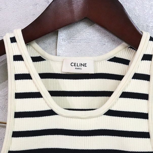  セリーヌ CELINE ストライプ アスリート ブラ クリーム×黒 size XS 17584 その他 下着 アンダーウェア