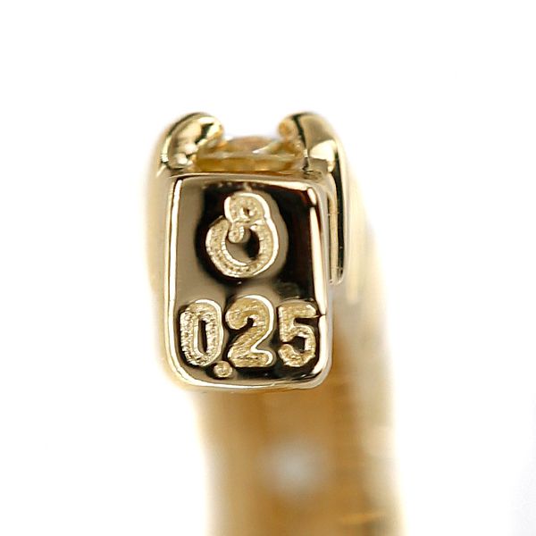 イエローダイヤモンド イヤリング K 18イエローゴールド ピアリング フープピアス 宝正 903386