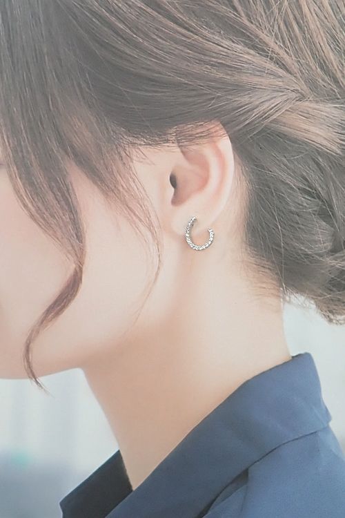 ダイヤモンド ピアス K18ホワイトゴールド 中古 宝正 903390 - メルカリ 