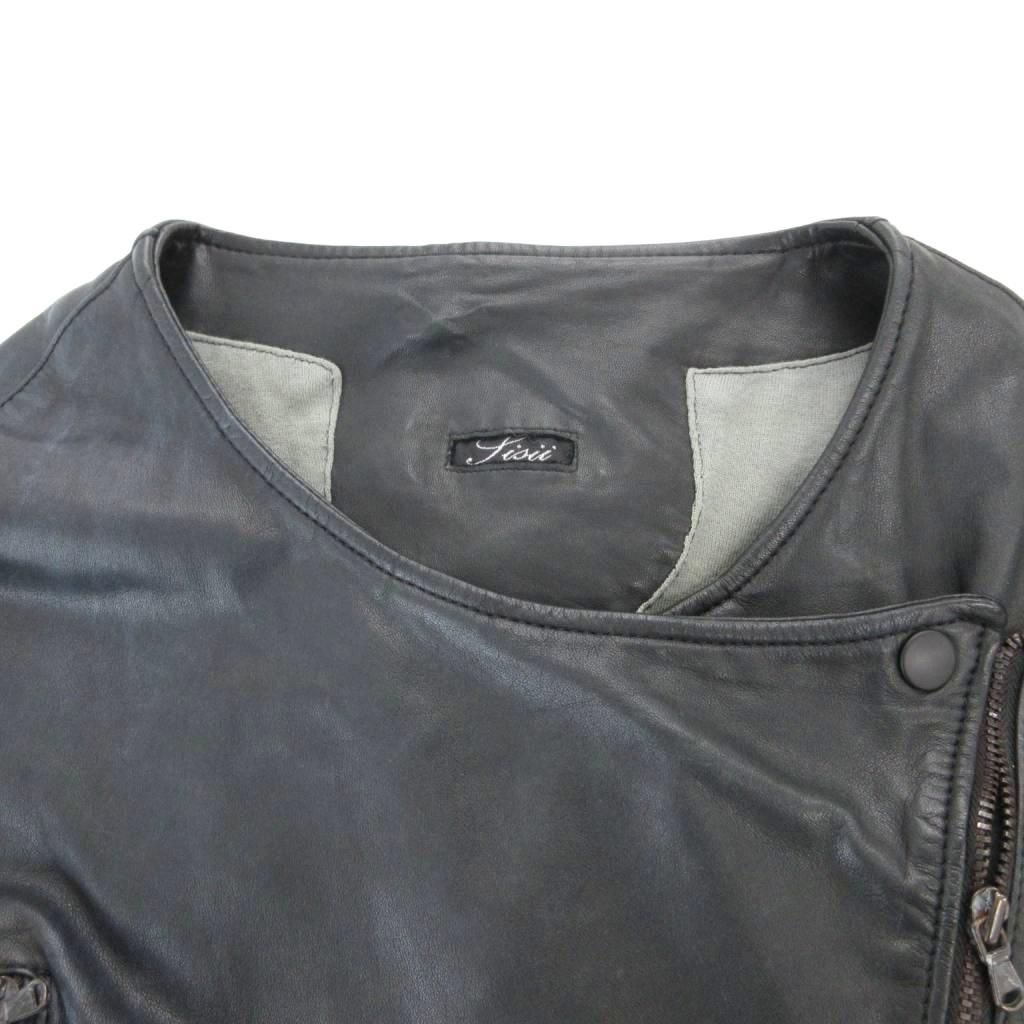 シシ sisii レザー ライダースジャケット 牛革 ヴィンテージ加工 XXS