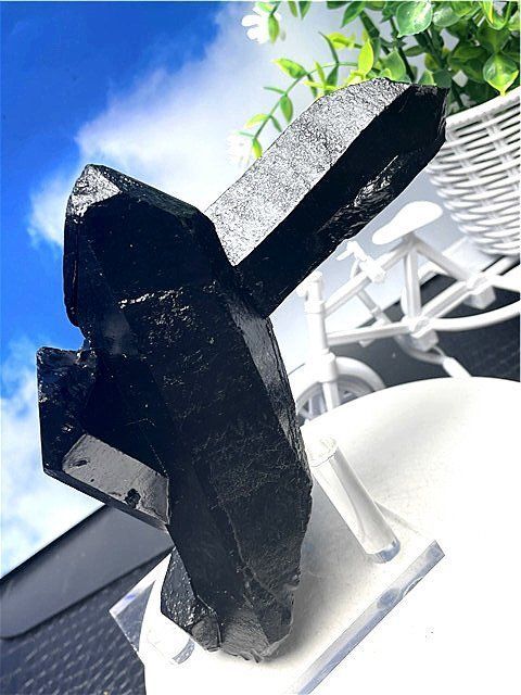 AAA級魔除け高透明度天然モリオン黒水晶クラスターB80C6/410C56A AAA級