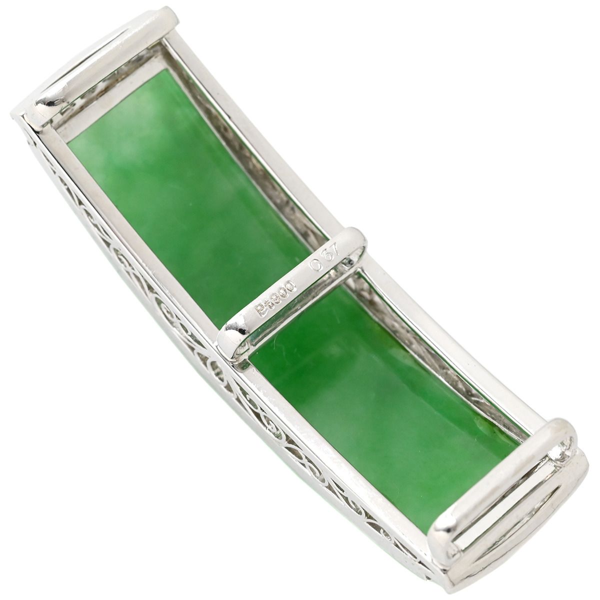 帯どめ 帯留め 翡翠 Pt 900 ヒスイ ダイヤモンド ホワイトゴールド 緑 ひすい グリーン ダイヤ プラチナム