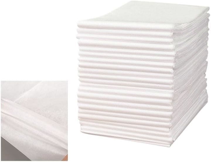 SAREDO 防水シーツ 使い捨てシーツ 使い捨て防水シーツ 不織布 ベッド用 介護 エステ 災害対応 ホワイト 120x200cm 50枚セット