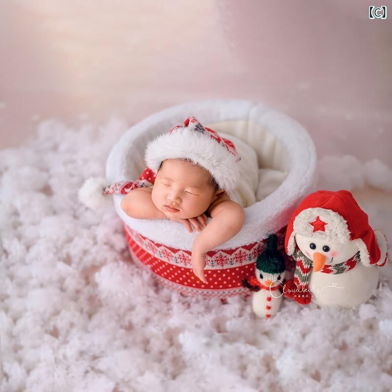 ベビー服 クリスマス帽子 ロンパース 新生児 記念撮影 スタジオ衣装 幼児 写真撮影用 純綿 高品質 WWW_OPDRERGINERDOGAN_COM