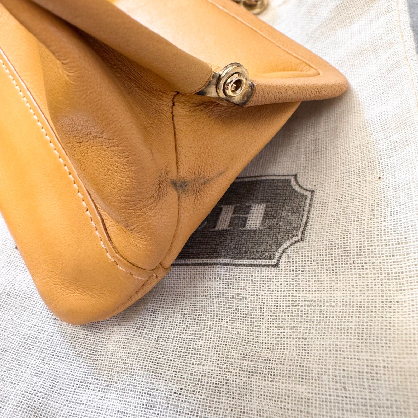  Cランク COACH コーチ コインケース がま口 財布 小銭入れ グラブタンレザー レザー イエロー 14 EL コインケース 小銭入れ 小物