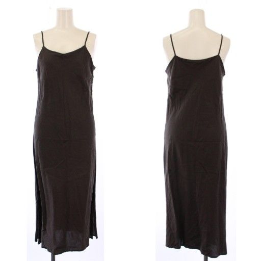 【中古】プルミエ アロンディスモン レーヨンナイロンギャザーワンピース マキシ ロング 長袖 シアー 36 カーキ 1er Arrondissement プルミエ アロンディスモン レーヨンナイロン