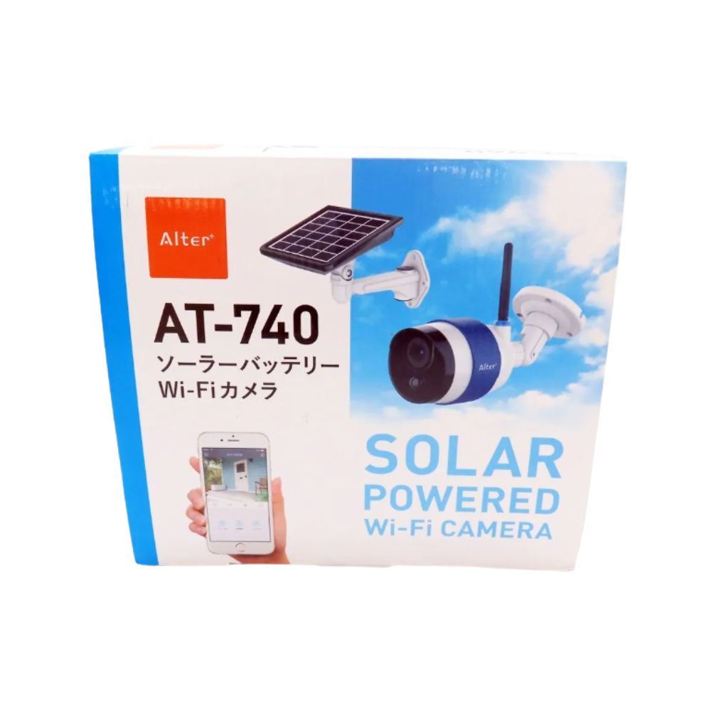 Alter オルタプラス ソーラーバッテリーWi-Fiカメラ AT-740 防犯カメラ 屋外用 ワイヤレス スマホ連動 人感センサー 監視カメラ microSDカード保存 自動録画 A2400121