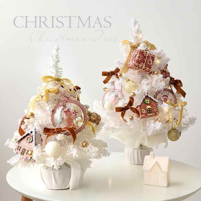 クリスマスツリー ミニ 卓上 30cm 45cm 60cm PVC製 白色 デコレーション セット