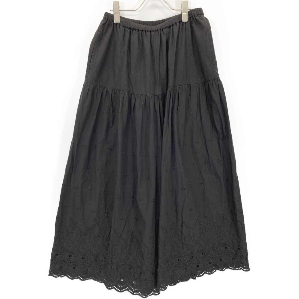 KAGURE カグレ GAA6-24S001 ブラック 刺繍ティアードパンツ F