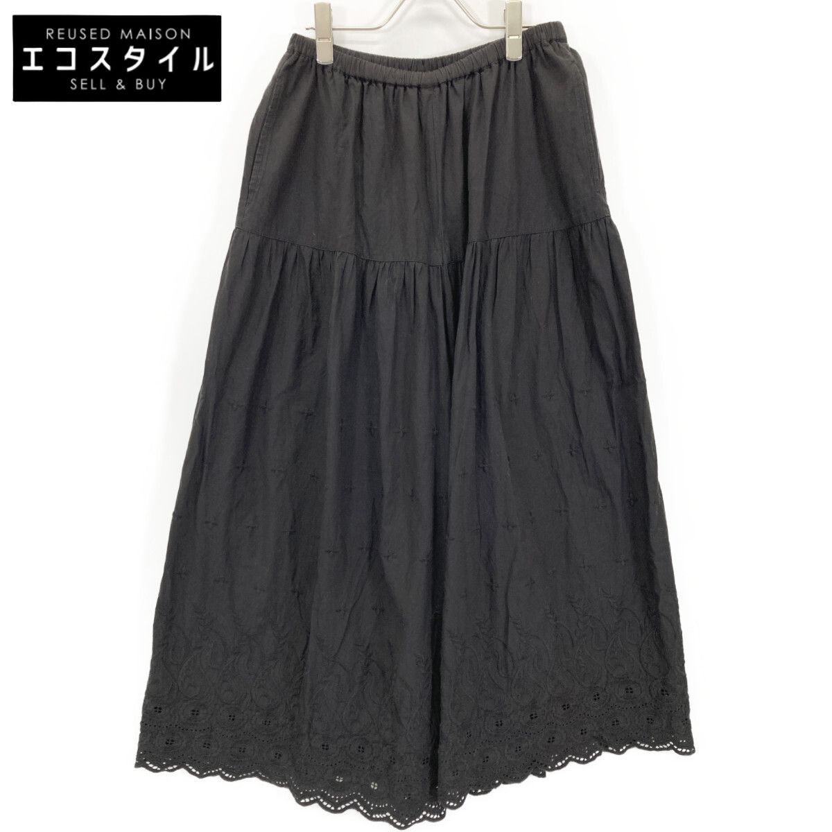 KAGURE カグレ GAA6-24S001 ブラック 刺繍ティアードパンツ F