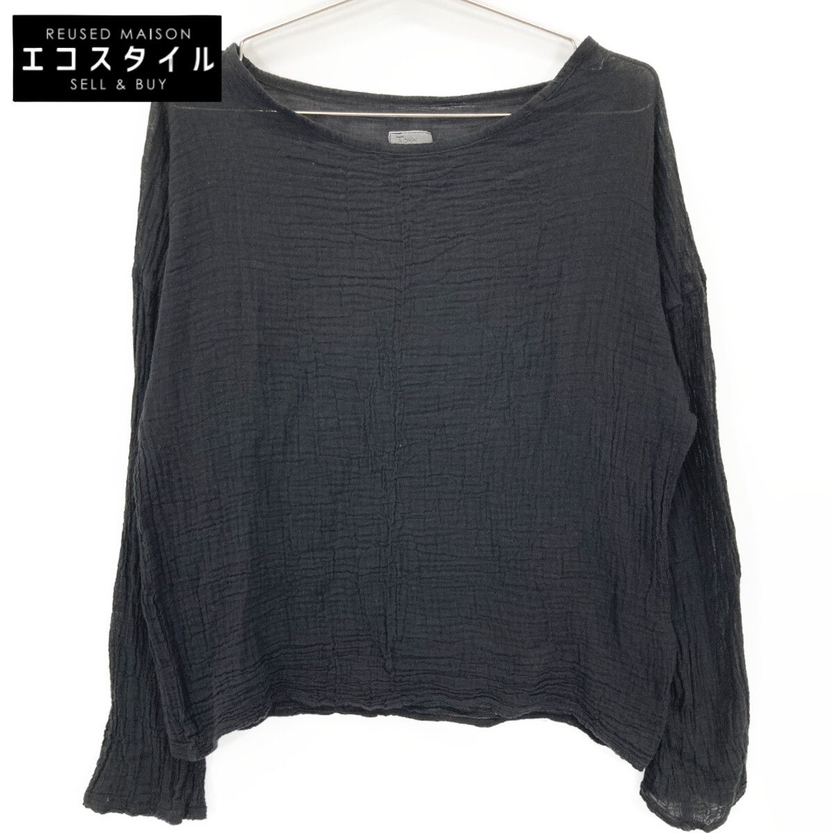 LES ATELIERS FRANCAIS DE CONFECTION ルアトリエフランセデコンフェクション 23SS ﾌﾞﾗｯｸ 23051923001610 ｼｱｰﾌﾟﾙｵｰﾊﾞｰ TU