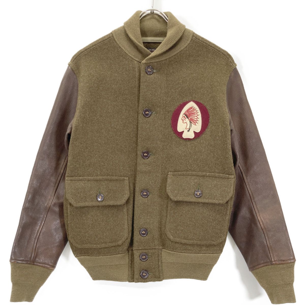 RRL ダブルアールエル ｶｰｷ×ﾌﾞﾗｳﾝ系 ｲﾝﾃﾞｨｱﾝ ﾜｯﾍﾟﾝ ﾚｻﾞｰ切り替えｽﾀｼﾞｬﾝ