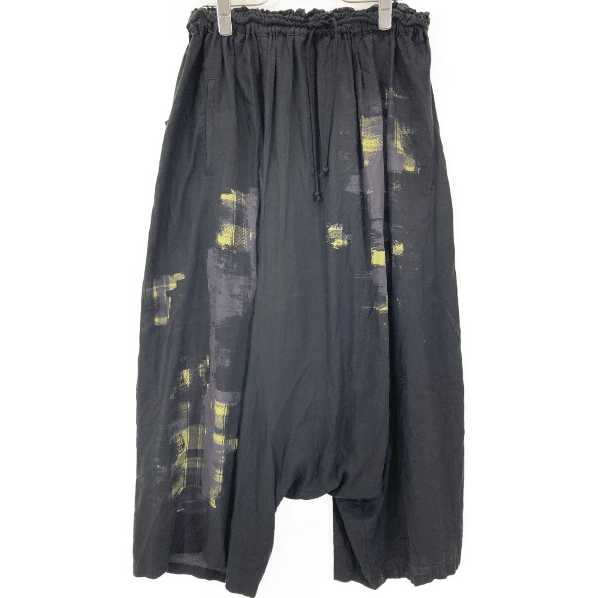 Y s ワイズ YZ-P11-213 ブラック WITH SHIRRING DETAILS サルエルパンツ 1