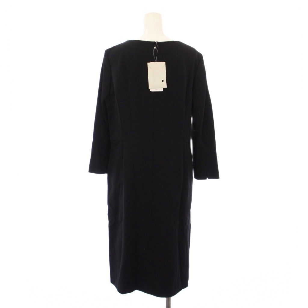 レリアン　長袖 ひざ丈ワンピース レリアン Leilian ワンピース ひざ丈 長袖 Vネック ストレッチ 無地