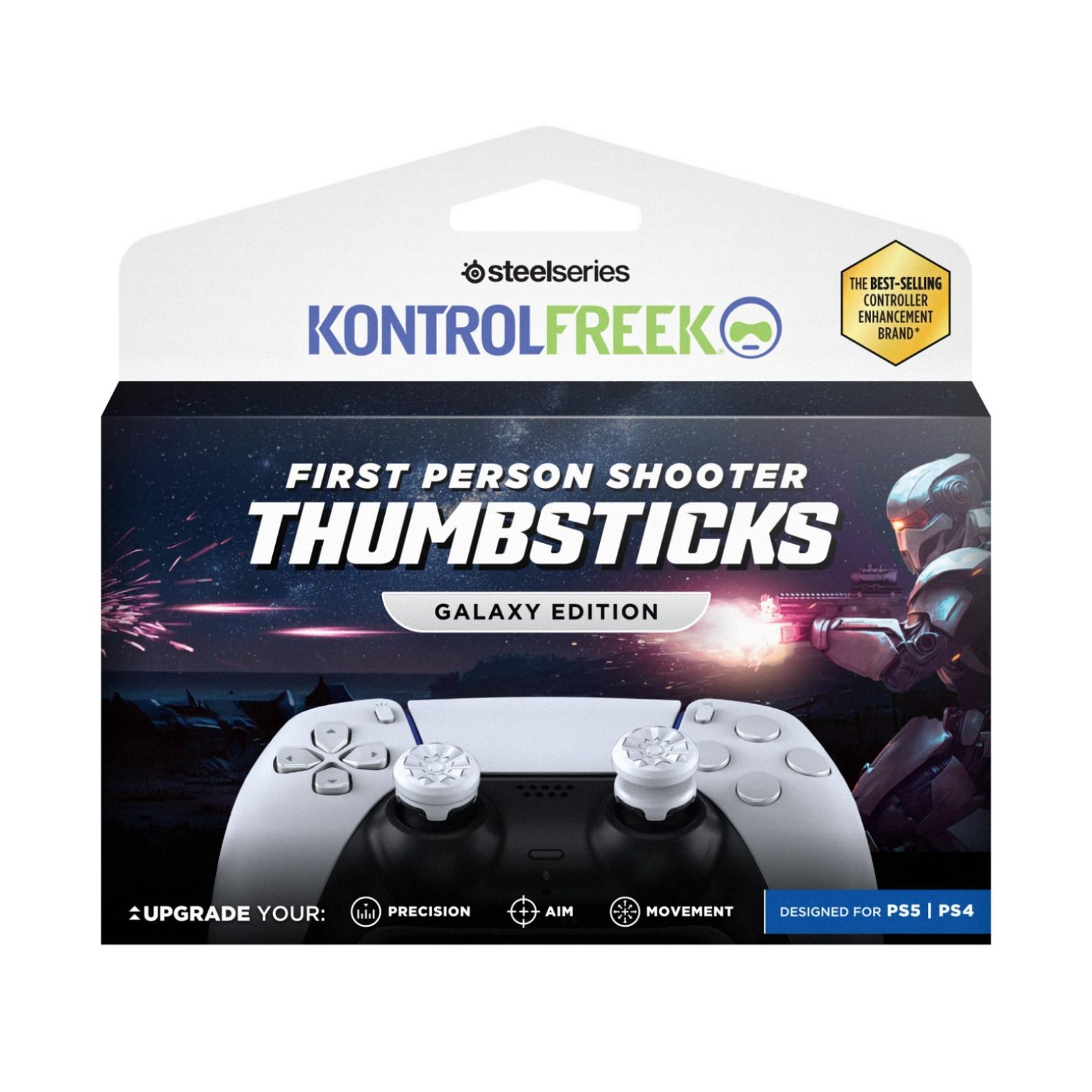 【人気セール，2026】 【新着商品】KontrolFreek FPSフリーク PS4/5 コントローラー用 Galaxy PS5 エイム精度向上 6224-PS5-EC ホワイト キーボード本体
