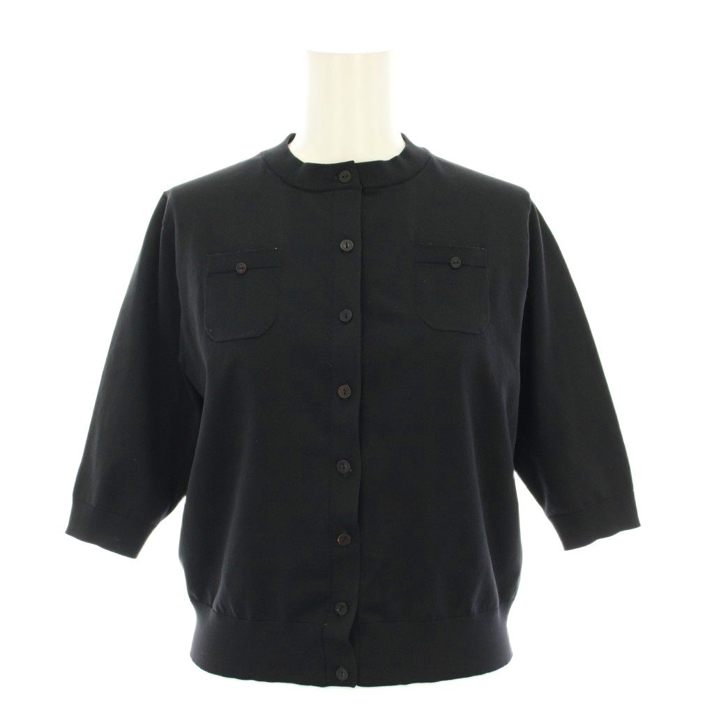 Caban 半袖 カーデガン 半袖カーディガン 黒 CABaN ファイン