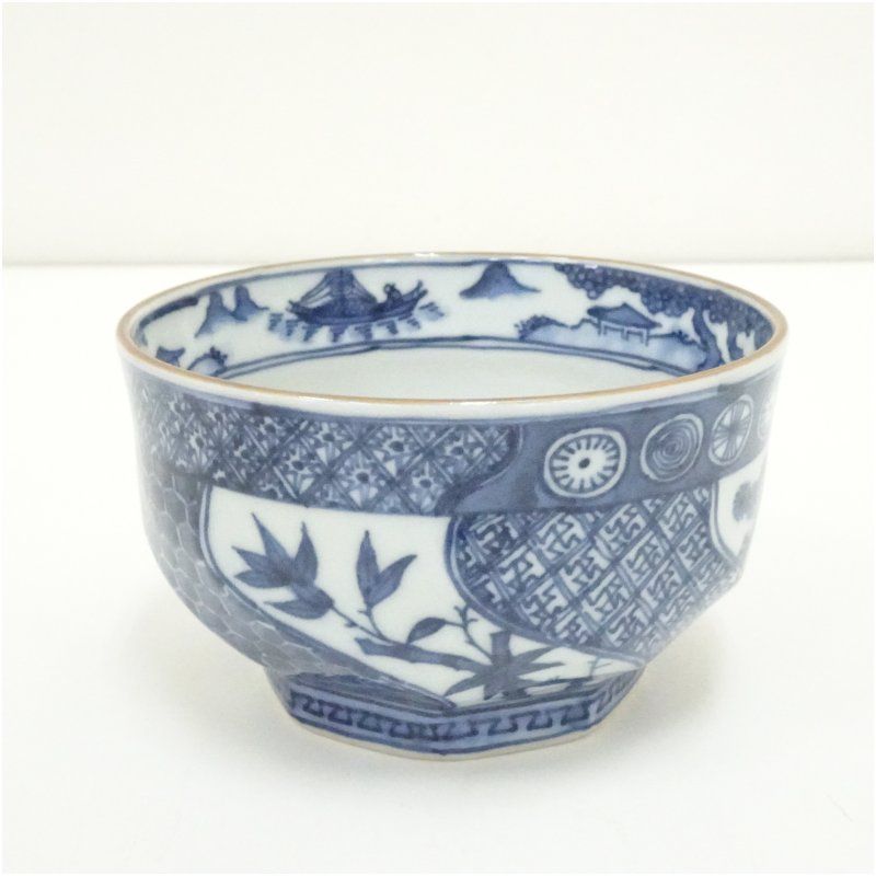 【k】金蘭手 祥瑞 腰捻 松竹梅 紫翠窯 三代西村徳泉 共箱 茶道具抹茶碗 茶器/茶道具 水指（水差し）】 染付 祥瑞 腰捻 西村徳泉作（紫翠窯